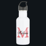 Gepersonaliseerde monogram bruiloft waterflessen waterfles<br><div class="desc">Gepersonaliseerde monogram bruiloft waterflessen. naam initiaal letter met stijlvolle script kalligrafie typografie voor naam. Classy monogrammed ontwerp voor rustieke land chique vrijgezellenfeest of elegante bruiloft receptie partij. met naam, citaat of titel. Maak uw eigen voor bruid te zijn en bruid entourage; junior bruidsmeisjes, bruidsmeisje, bruidsmeisje, matron van eer, moeder van...</div>