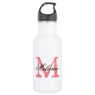 Gepersonaliseerde monogram bruiloft waterflessen waterfles