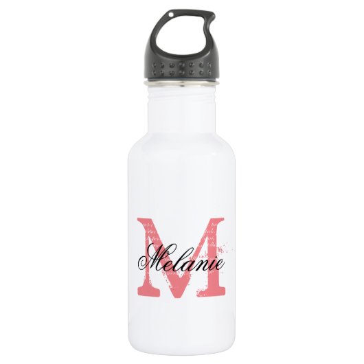 Gepersonaliseerde monogram bruiloft waterflessen waterfles (Voorkant)