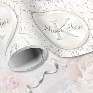 Gepersonaliseerde Monogram Bruiloftsverpakking Pap Cadeaupapier