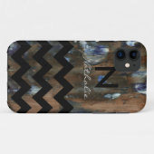 gepersonaliseerde monogram chevron & textuur Case-Mate iPhone case (Achterkant (horizontaal))