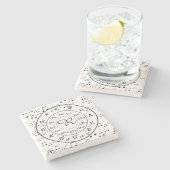 Gepersonaliseerde monogram Cirkel van Fifths Muzie Stenen Onderzetter (Zijkant)