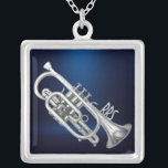 Gepersonaliseerde Monogram Cornet Cadeaus Zilver Vergulden Ketting<br><div class="desc">De tekst is voor u om te personaliseren/aan te passen of te schrappen indien gewenst. Voel vrij om de doopvont,  de tekstkleur,  de grootte van de tekst te veranderen.</div>