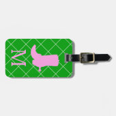 Gepersonaliseerde monogram Cowboy Cowgirl Boots Lu Bagagelabel (Voorkant horizontaal)