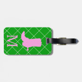 Gepersonaliseerde monogram Cowboy Cowgirl Boots Lu Bagagelabel (Achterkant horizontaal)