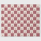 Gepersonaliseerde Monogram Crest Bow Kerstmis Cadeaupapier (Vlak)