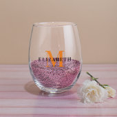 Gepersonaliseerde Monogram Custom Initiaal Naam El Wijnglas Zonder Voet