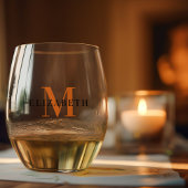 Gepersonaliseerde Monogram Custom Initiaal Naam El Wijnglas Zonder Voet