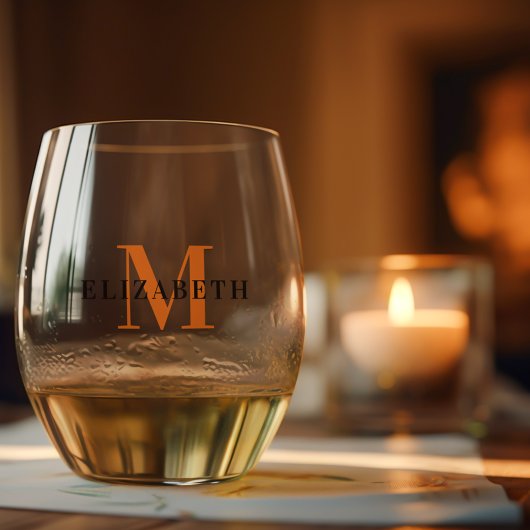 Gepersonaliseerde Monogram Custom Initiaal Naam El Wijnglas Zonder Voet