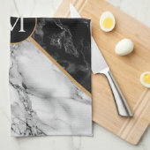 Gepersonaliseerde Monogram Custom Letter Keuken Ha Theedoek (Quarter Fold)