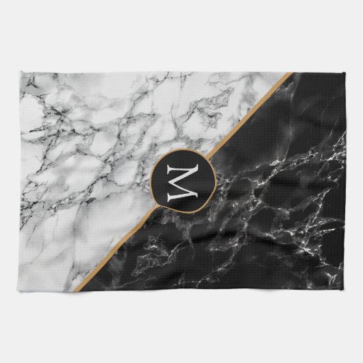 Gepersonaliseerde Monogram Custom Letter Keuken Ha Theedoek (Horizontaal)