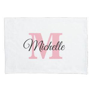 Gepersonaliseerde Monogram Custom Pillow Hoesje Kussensloop