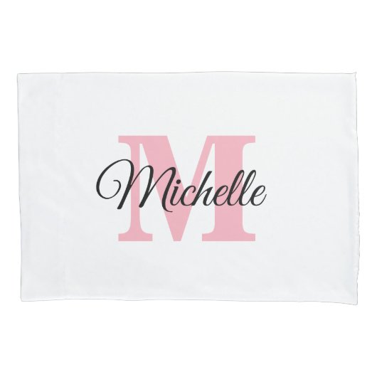 Gepersonaliseerde Monogram Custom Pillow Hoesje Kussensloop (Voorkant)