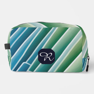 Gepersonaliseerde Monogram Dopp Kit – Blauw Groen Toilettasje