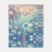 Gepersonaliseerde Monogram, Dromerige Bubbel met w Fleece Deken (Voorkant)