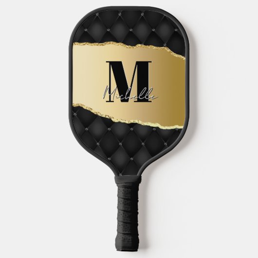 Gepersonaliseerde Monogram Elegant Script Naam Pickleball Paddle (Achterkant)