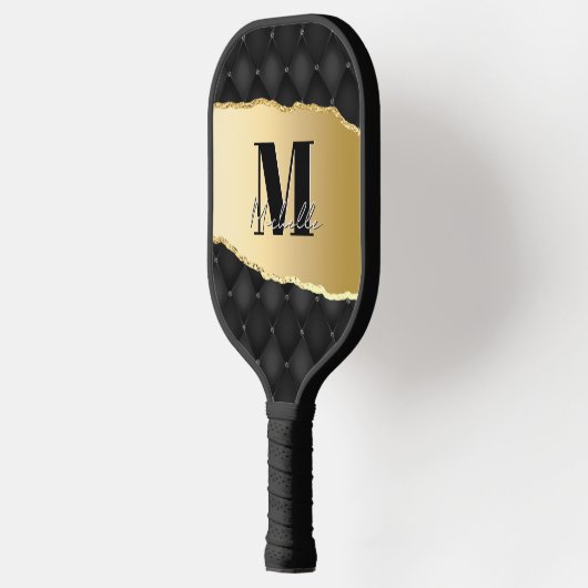 Gepersonaliseerde Monogram Elegant Script Naam Pickleball Paddle (Links)