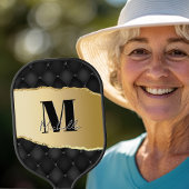 Gepersonaliseerde Monogram Elegant Script Naam Pickleball Paddle