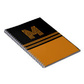 Gepersonaliseerde Monogram Elegant Zwart & Bruin Notitieboek (Rechterzijde)