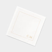 Gepersonaliseerde Monogram Elegante Gouden Lijst W Folie Servetten (Links)