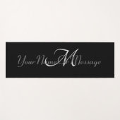 Gepersonaliseerde Monogram Elegante Zwarte Yoga Ma Yogamat (Voorkant (horizontaal))