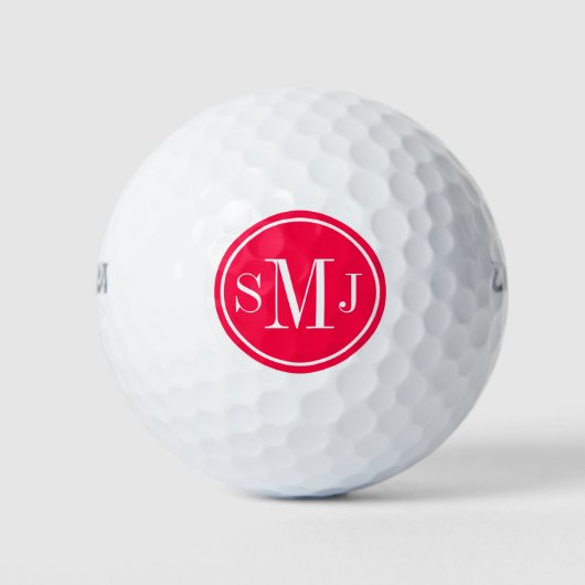 Gepersonaliseerde Monogram en Amerikaans Roos Lijs Golfballen (Voorkant)