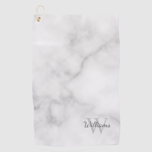 Gepersonaliseerde monogram en de Marmer van de Naa Golfhanddoek (Voorkant)