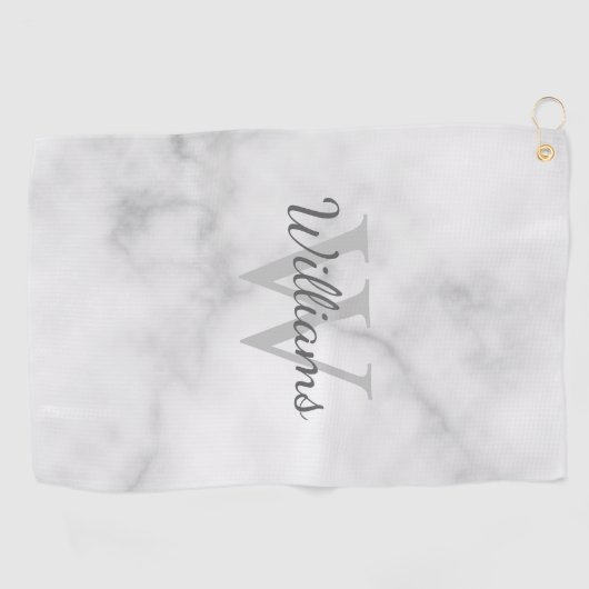 Gepersonaliseerde monogram en de Marmer van de Naa Golfhanddoek (Horizontaal)