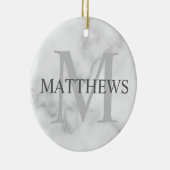 Gepersonaliseerde monogram en de Marmer van de Naa Keramisch Ornament (Rechts)