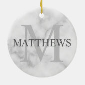 Gepersonaliseerde monogram en de Marmer van de Naa Keramisch Ornament (Achterkant)