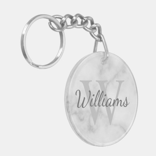 Gepersonaliseerde monogram en de Marmer van de Naa Sleutelhanger (Voorkant Links)