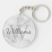 Gepersonaliseerde monogram en de Marmer van de Naa Sleutelhanger (Achterkant)