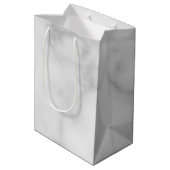 Gepersonaliseerde monogram- en familienaam marmer medium cadeauzakje (Achterkant Gekanteld)