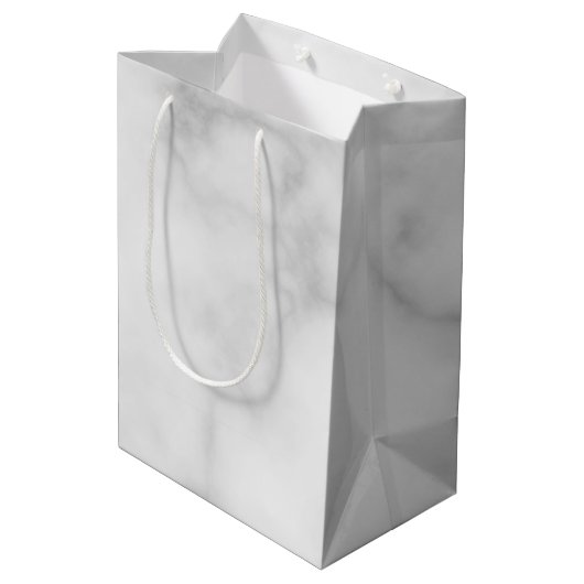 Gepersonaliseerde monogram- en familienaam marmer medium cadeauzakje (Achterkant Gekanteld)