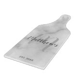 Gepersonaliseerde monogram- en familienaam marmer snijplank (Hoek)