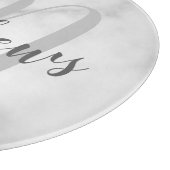 Gepersonaliseerde monogram- en familienaam marmer snijplank (Hoek)