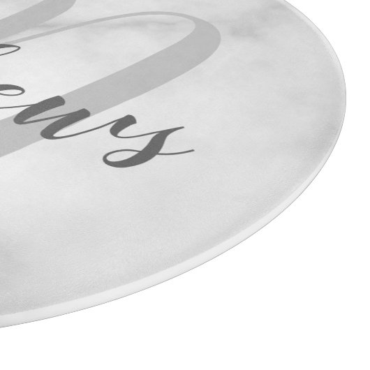 Gepersonaliseerde monogram- en familienaam marmer snijplank (Hoek)