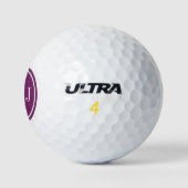 Gepersonaliseerde Monogram en Magenta Paarse Lijst Golfballen (Logo)