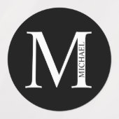 Gepersonaliseerde monogram- en naamlabels labels (Design 2)