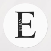 Gepersonaliseerde monogram- en naamlabels labels (Design 2)