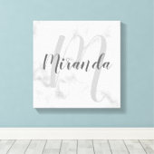 Gepersonaliseerde monogram en naammarkering canvas afdruk (Insitu (Houten vloer))