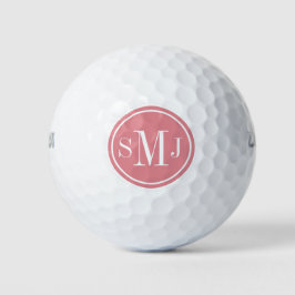 Gepersonaliseerde Monogram en Strawberry Ice Lijst Golfballen