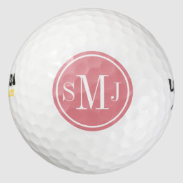 Gepersonaliseerde Monogram en Strawberry Ice Lijst Golfballen