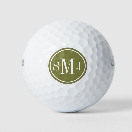 Gepersonaliseerde Monogram en Woodbine Lijst Golfballen (Voorkant)