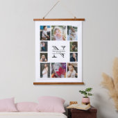 Gepersonaliseerde monogram Familie 10 Foto Collage Hangend Wandkleed (Slaapkamer)