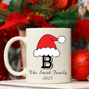 Gepersonaliseerde Monogram Familie Kerstman Hoed K Koffiemok