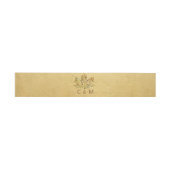 Gepersonaliseerde Monogram Faux Gold Leaf Bruiloft Uitnodigingen Wikkel (Vlak)
