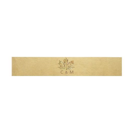 Gepersonaliseerde Monogram Faux Gold Leaf Bruiloft Uitnodigingen Wikkel (Vlak)