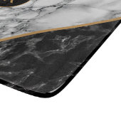 Gepersonaliseerde Monogram Faux Marble Snijplank (Hoek)