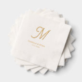 Gepersonaliseerde Monogram Folie Gestempeld Trouws Folie Servetten